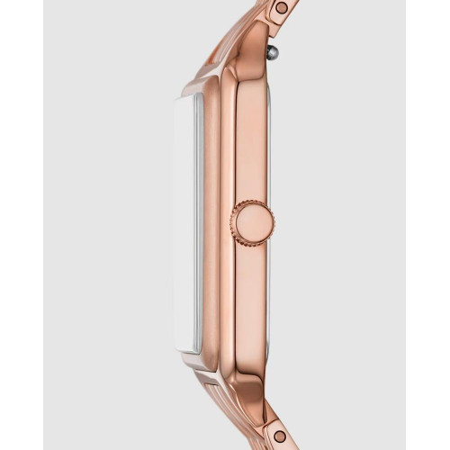 Reloj de mujer raquel de acero inoxidable con tres agujas y fecha Rosa
