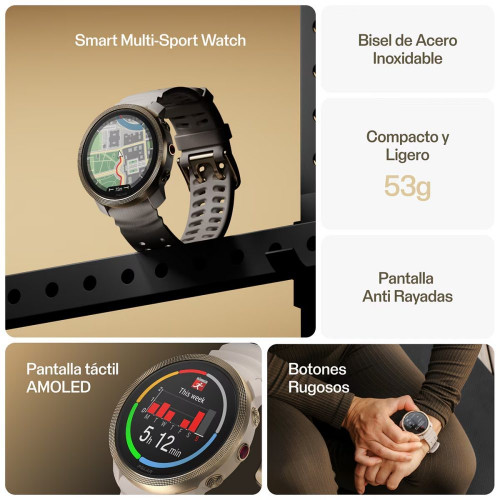 Reloj Smartwatch Vantage M3 S/L Polar Gris / Dorado