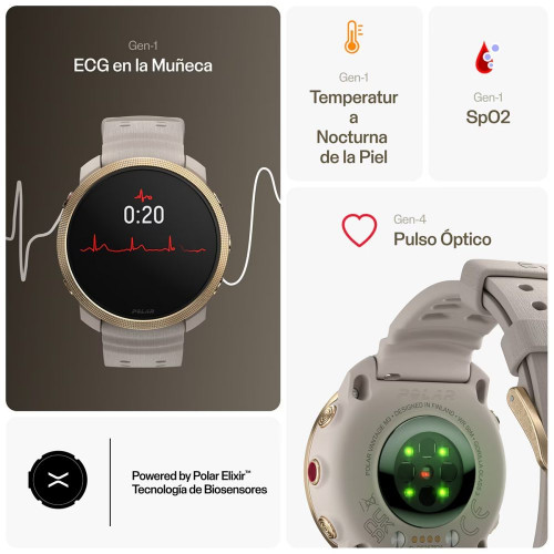 Reloj Smartwatch Vantage M3 S/L Polar Gris / Dorado