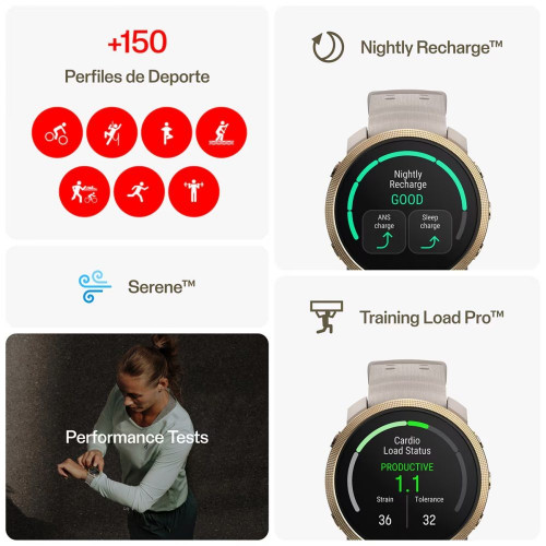 Reloj Smartwatch Vantage M3 S/L Polar Gris / Dorado