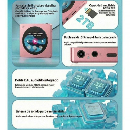 Reproductor de música portátil FiiO SnowSky DISC Dual DAC Bluetooth LDAC Pantalla táctil