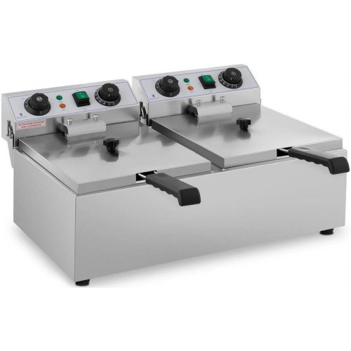 Retif Freidora eléctrica profesional para restaurantes 2x10 litros temporizador