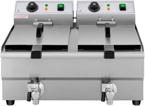 Retif Freidora eléctrica profesional para restaurantes 2x10 litros temporizador