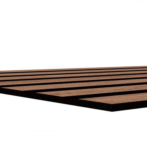 Revestimiento de pared de palillería efecto 3D MDF Inari Artens nogal 5 lamas de 260x30cm