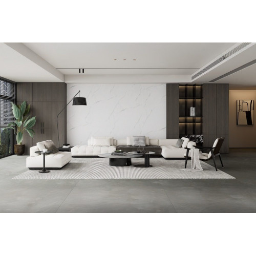 Revestimiento de pared decorativo efecto mármol vinílico SPC Marbre Calacatta blanco de 260x120cm