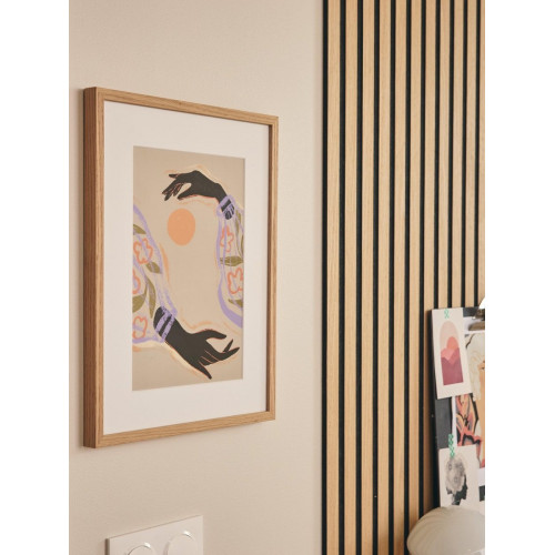 Revestimiento de pared palillería efecto 3D MDF acústico Inari Artens roble 5 lamas de 260x30cm