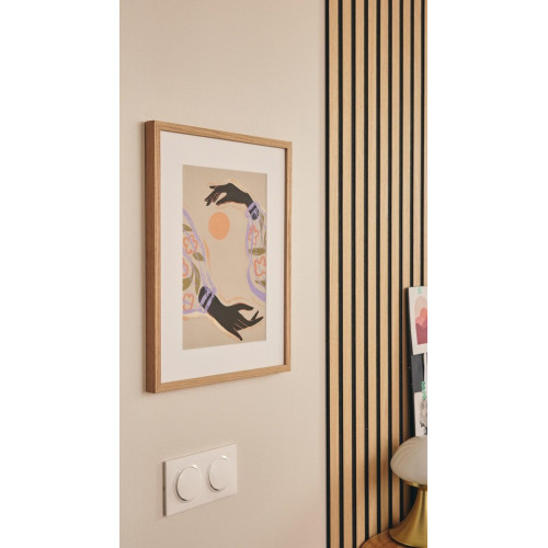 Revestimiento de pared palillería efecto 3D MDF acústico Inari Artens roble 5 lamas de 260x30cm