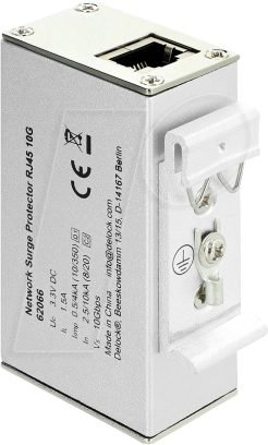 RJ45 Network Surge Protector, 10G, DIN Rail Mount