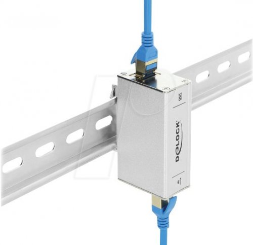 RJ45 Network Surge Protector, 10G, DIN Rail Mount