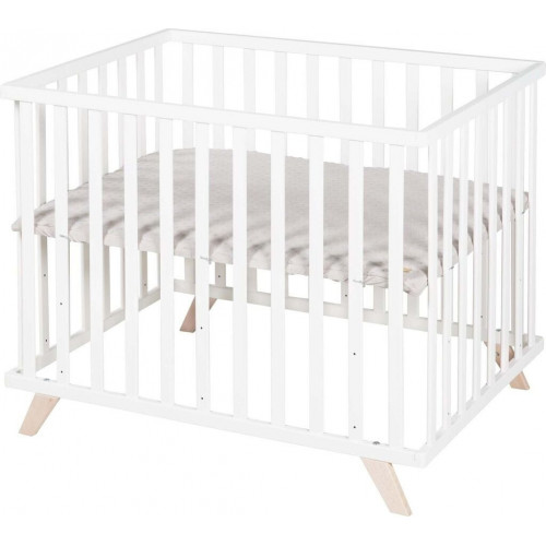 Roba Parque Infantil 75 x 100 cm con Colchoneta Lil Planet Gris - Altura Ajustable