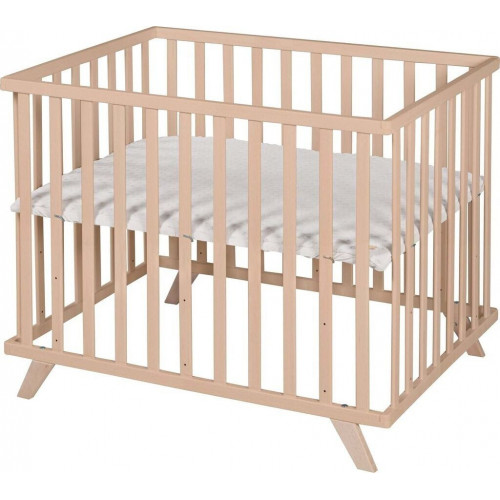 Roba Parque Infantil 75 x 100 cm con Colchoneta Lil Planet Gris - Altura Ajustable
