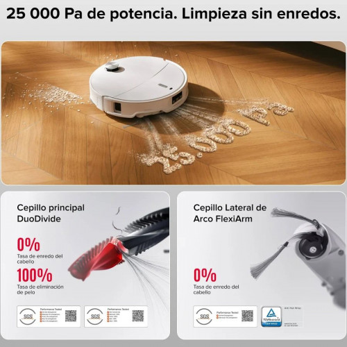 Roborock Qrevo Curv 2 Pro Robot Aspirador y Fregasuelos Ultrafino de 7,98 cm con Succión de 25 000 Pa