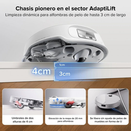 Roborock Qrevo Curv 2 Pro Robot Aspirador y Fregasuelos Ultrafino de 7,98 cm con Succión de 25 000 Pa