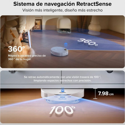 Roborock Qrevo Curv 2 Pro Robot Aspirador y Fregasuelos Ultrafino de 7,98 cm con Succión de 25 000 Pa