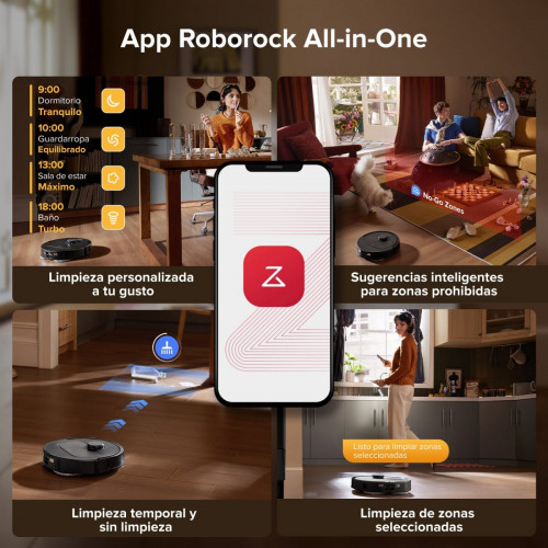 Roborock QV 35S Set Robot Aspirador y Fregasuelos con Estación Multifuncional