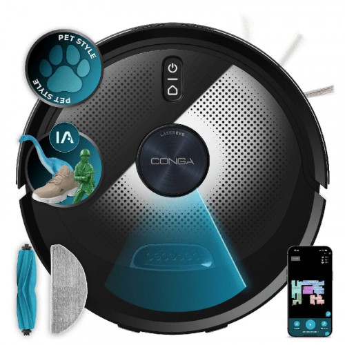 Robot aspirador con IA y navegación láser Cecotec Conga M90 Dark