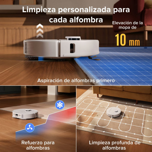 Robot aspirador con mopa Roborock Qrevo S Pro: succión de 18 500 Pa y base multifuncional