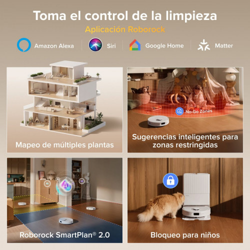 Robot aspirador con mopa Roborock Qrevo S Pro: succión de 18 500 Pa y base multifuncional