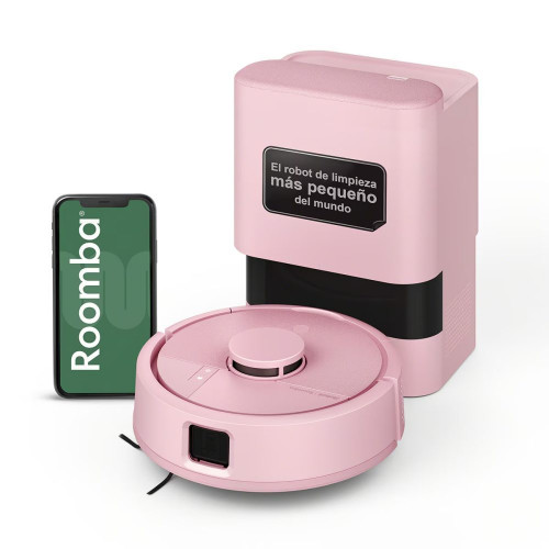 Robot aspirador Roomba® Mini con Base AutoEmpty™ con 90 días de autovaciado y 7.000 Pascales Rosa