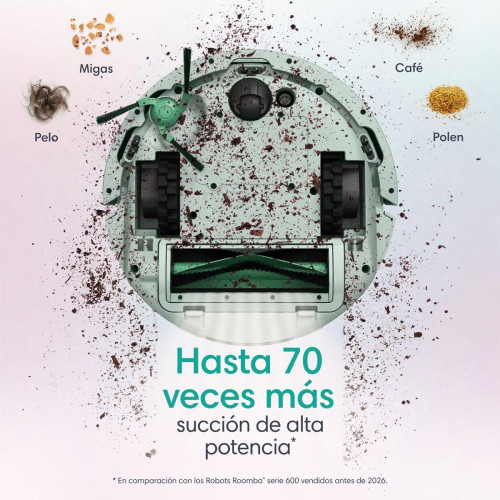 Robot aspirador Roomba® Mini con Base AutoEmpty™ con 90 días de autovaciado y 7.000 Pascales Verde
