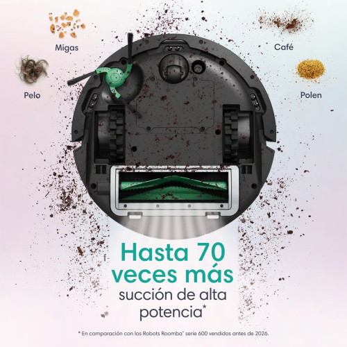 Robot aspirador Roomba® Mini con Base AutoEmpty™ con 90 días de autovaciado y 7.000 Pascales Negro