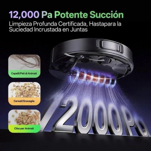 Robot Aspirador Vactidy W15 con Autovaciado Navegación Láser 12000 Pa 180 Min