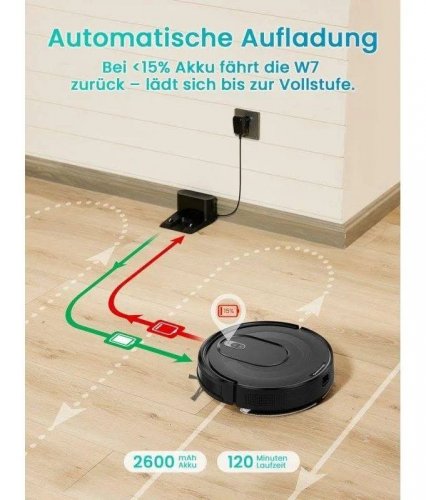 Robot Aspirador Vactidy W7 con Navegación Inteligente 4000 Pa 120 Min