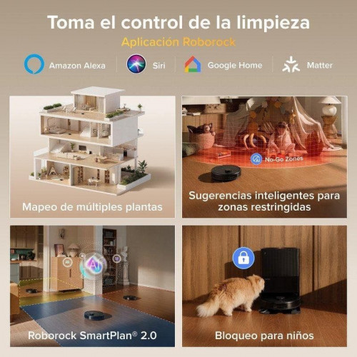 Robot Aspirador y Fregasuelos Roborock Qrevo S Pro Navegación LiDAR 18.500 Pa Base Multifunción