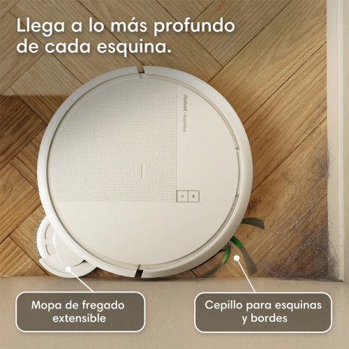 Robot aspirador y friegasuelos Roomba Plus 415 Combo y Base AutoWash multifunción, 20.000Pa, Mopas DualClean Elevables y secado con calor Blanco
