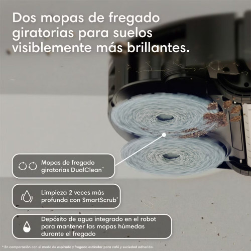 Robot aspirador y friegasuelos Roomba® Plus 575 Combo Base AutoWash multifunción, 25.000Pa, Lava y seca con calor, IA PrecisionVision™ Negros