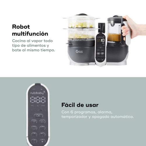 Robot de cocina BabyMoov Nutribaby (+) Gris oscuro