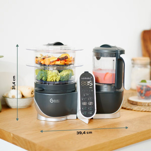 Robot de cocina BabyMoov Nutribaby (+) Gris oscuro