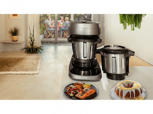 Robot de cocina - Cecotec Mambo CooKing Total Gourmet, 2200W, 4.5 l, 45 Funciones, 1000 recetas, Dispensador, Panel táctil, Autolimpieza, Wi-Fi, Inox