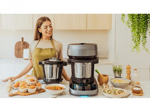 Robot de cocina - Cecotec Mambo CooKing Total Gourmet, 2200W, 4.5 l, 45 Funciones, 1000 recetas, Dispensador, Panel táctil, Autolimpieza, Wi-Fi, Inox