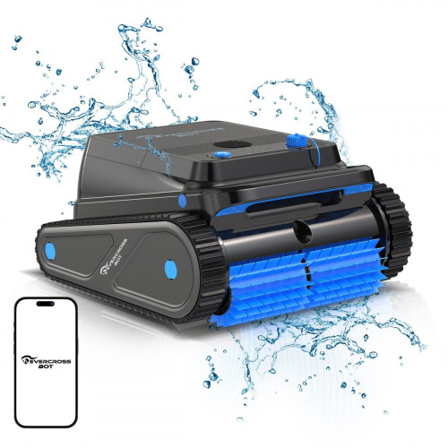 Robot Piscina Limpiafondos y Paredes U8 Negro, APP EVERCROSS BOT