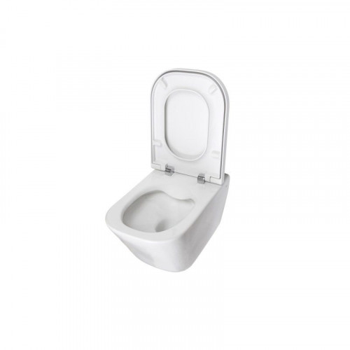 Roca Pack The Gap: inodoro suspendido rimless de cerámica con tapa SoftClose de Duroplast, blanco (A34H47L000)