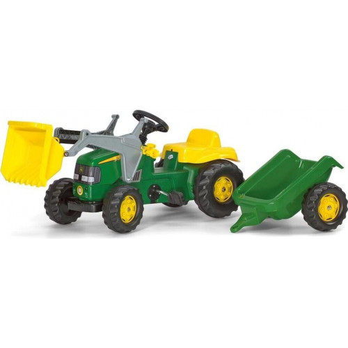 Rolly Toys rollyKid Tractor de pedales John Deere con pala delantera y remolque