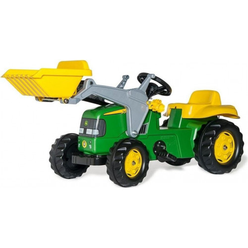 Rolly Toys rollyKid Tractor de pedales John Deere con pala delantera y remolque