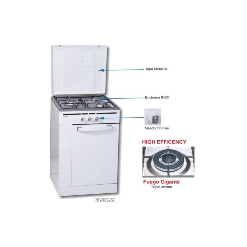 ROMMER CFS-3 FG Blanco - Cocina 3 Fuegos 50CM
