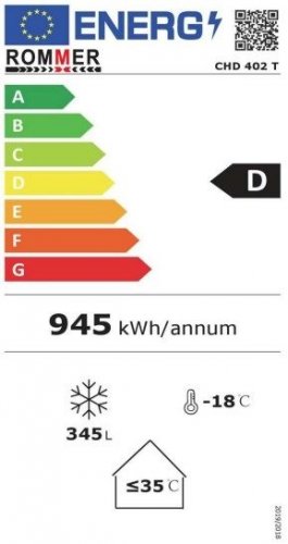 ROMMER CHD-402-T Blanco - Congelador Horizontal 345L
