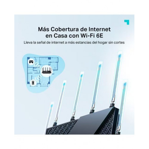 Router Archer AXE75 Wi-Fi 6E Triple Banda Ethernet Gigabit AXE5400 Negro