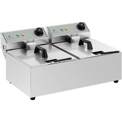Royal Catering Freidora eléctrica 2 x 10 L