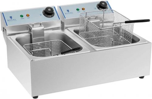 Royal Catering Freidora eléctrica 2 x 10 L