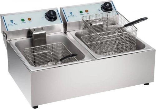 Royal Catering Freidora eléctrica 2 x 10 L