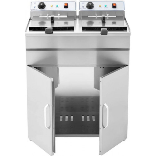 Royal Catering Freidora eléctrica 2 x 16 L