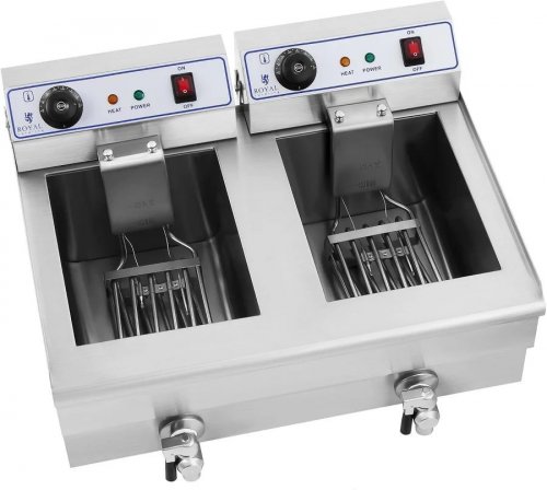 Royal Catering Freidora eléctrica 2 x 16 litros