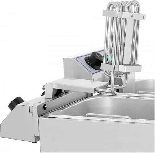 Royal Catering Freidora eléctrica doble 2 x 13 litros con temporizador