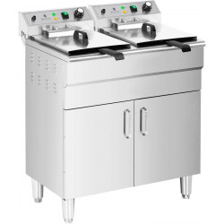Royal Catering Freidora eléctrica doble 2 x 16 L 10012010