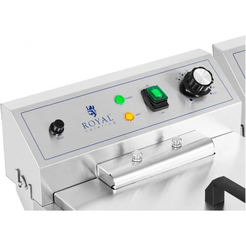 Royal Catering Freidora eléctrica doble 2 x 16 L 10012010
