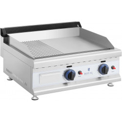 Royal Catering Plancha doble de gas fry top 60 x 40 cm Lisa/ondulada 10011918